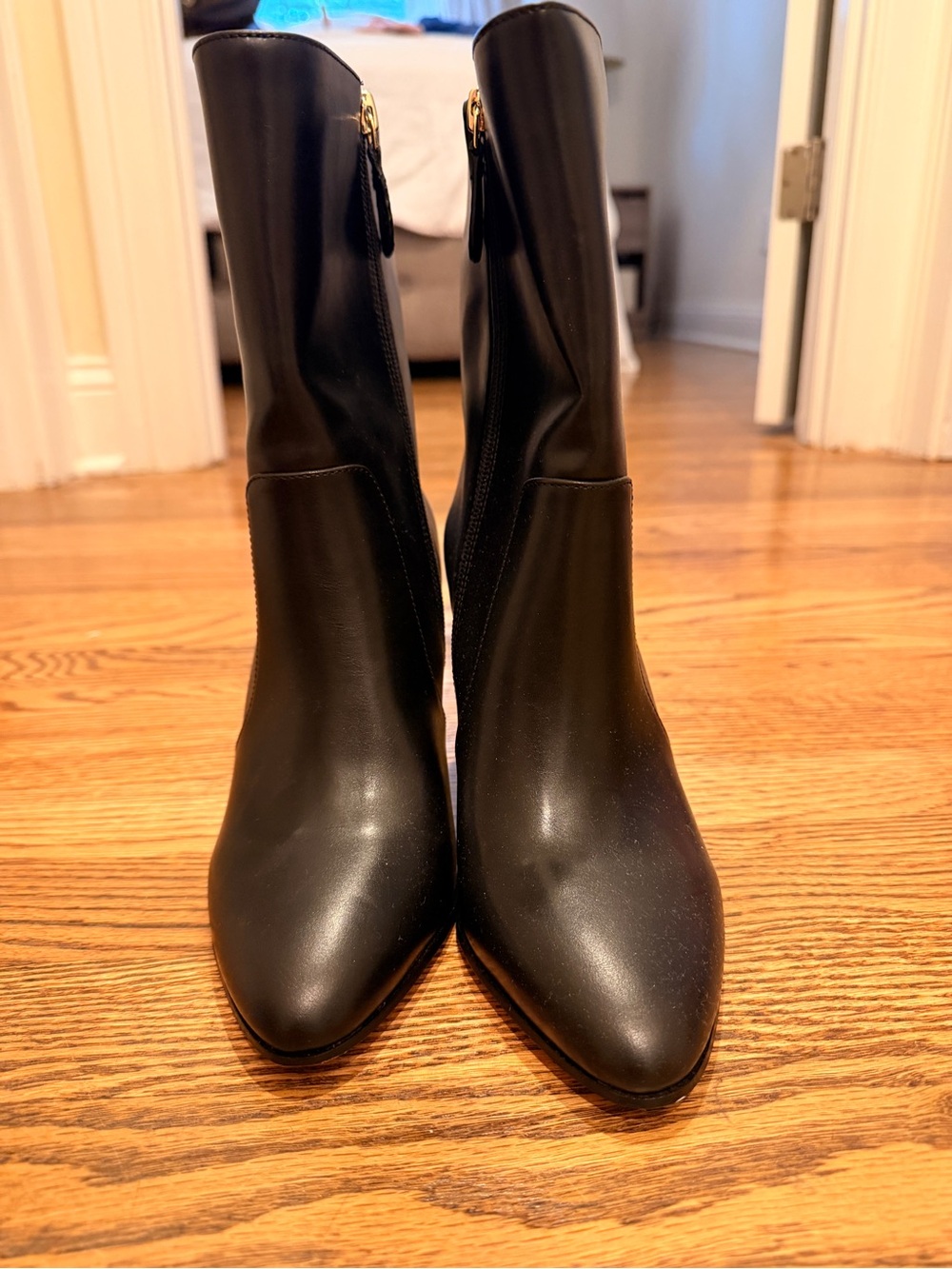 INC Black Pointed Toe Ankle Boots with Side Zip